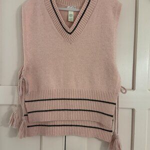 Free People One Size Pink All Stripe Star Poncho